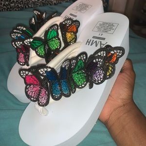 3D Butterfly Platform Sandals